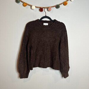 Bella Dahl brown boiled wool boucle sweater